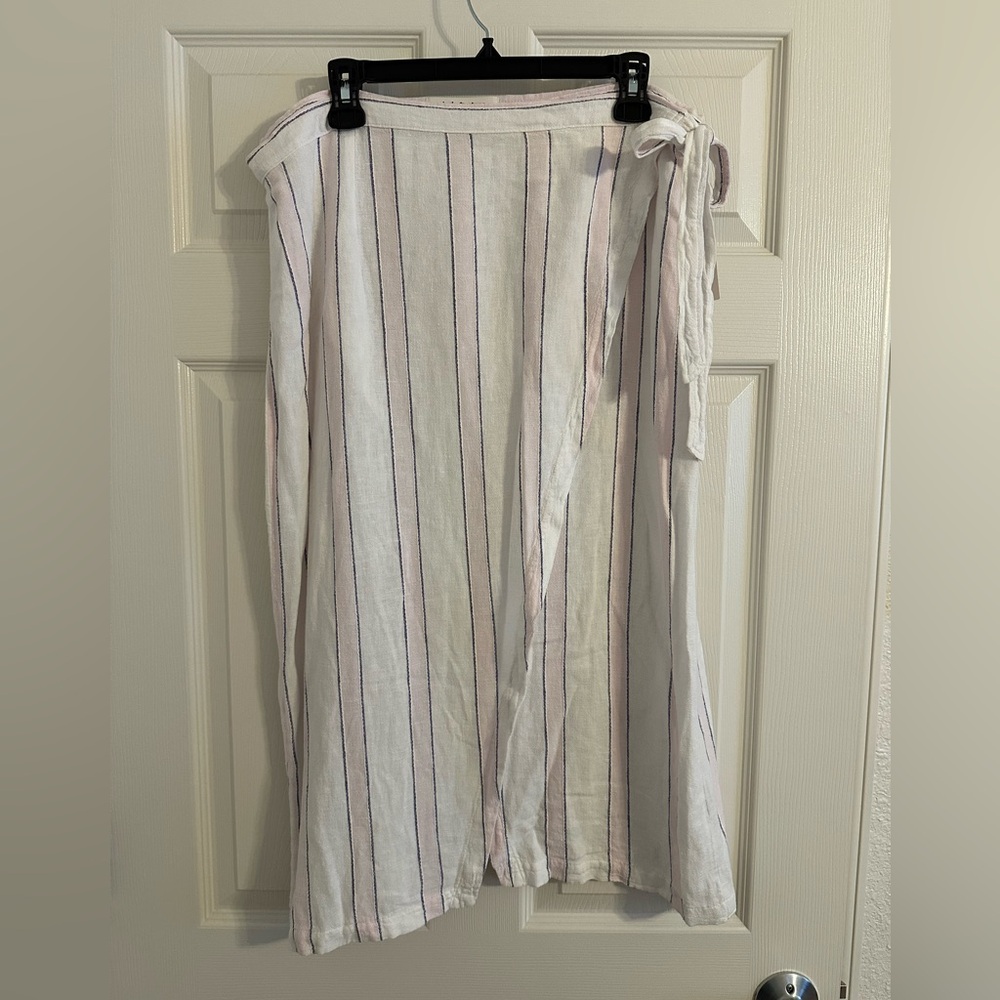 NWT Cloth & Stone for Anthropologie Linen Wrap Skirt XL